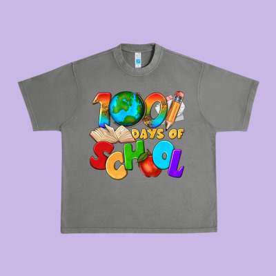 100 Days Of School Urban Heavy Tee Designed By Texasbilliewilder