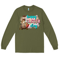 Army Green Happy Easter Day rodeo Easter Day Long Sleeve Tee - CowGirlArtShop