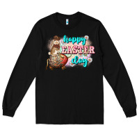 Black Happy Easter Day rodeo Easter Day Long Sleeve Tee - CowGirlArtShop
