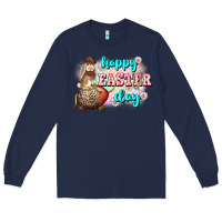 Navy Happy Easter Day rodeo Easter Day Long Sleeve Tee - CowGirlArtShop