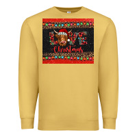Antique Gold love christmas highland cow and turquoise gemstone Premium Sweatshirt - Jasminsmagicworld
