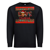 Black love christmas highland cow and turquoise gemstone Premium Sweatshirt - Jasminsmagicworld