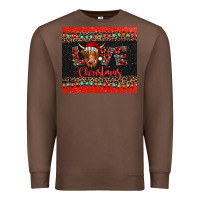 Chestnut love christmas highland cow and turquoise gemstone Premium Sweatshirt - Jasminsmagicworld