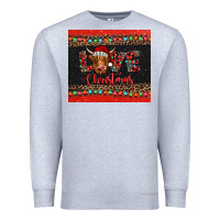 Heather Grey love christmas highland cow and turquoise gemstone Premium Sweatshirt - Jasminsmagicworld