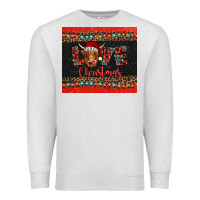 Oatmeal Heather love christmas highland cow and turquoise gemstone Premium Sweatshirt - Jasminsmagicworld