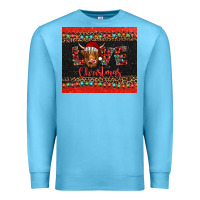 Ocean Blue love christmas highland cow and turquoise gemstone Premium Sweatshirt - Jasminsmagicworld