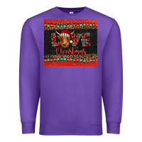 Purple love christmas highland cow and turquoise gemstone Premium Sweatshirt - Jasminsmagicworld