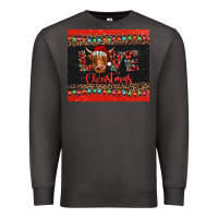 Smoke love christmas highland cow and turquoise gemstone Premium Sweatshirt - Jasminsmagicworld