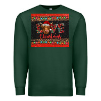 Sports Green love christmas highland cow and turquoise gemstone Premium Sweatshirt - Jasminsmagicworld