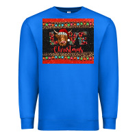 True Royal love christmas highland cow and turquoise gemstone Premium Sweatshirt - Jasminsmagicworld
