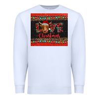 White love christmas highland cow and turquoise gemstone Premium Sweatshirt - Jasminsmagicworld