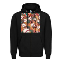 Black baseball leopard seamless pattern Zipper Hoodie - JahusDesignShop