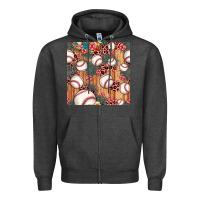 Charcoal Heather baseball leopard seamless pattern Zipper Hoodie - JahusDesignShop