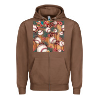 Chestnut baseball leopard seamless pattern Zipper Hoodie - JahusDesignShop