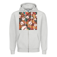 Dove Grey baseball leopard seamless pattern Zipper Hoodie - JahusDesignShop