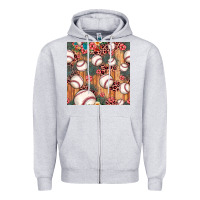 Heather Grey baseball leopard seamless pattern Zipper Hoodie - JahusDesignShop