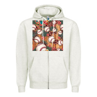 Oatmeal Heather baseball leopard seamless pattern Zipper Hoodie - JahusDesignShop