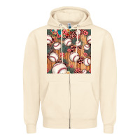 Sandshell baseball leopard seamless pattern Zipper Hoodie - JahusDesignShop