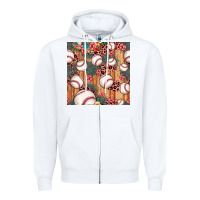 White baseball leopard seamless pattern Zipper Hoodie - JahusDesignShop