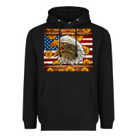 Black American Flag Eagle Heavyweight Hoodie - LillyAllenDesigns