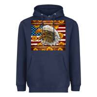 Navy American Flag Eagle Heavyweight Hoodie - LillyAllenDesigns
