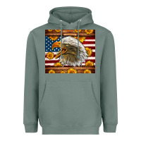 Sage American Flag Eagle Heavyweight Hoodie - LillyAllenDesigns