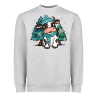 Heather Grey winter i'm udderly freezing baby cow Heavyweight Sweatshirt - MaliasSmallBusiness