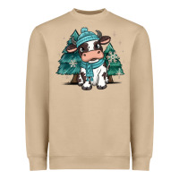 Mushroom winter i'm udderly freezing baby cow Heavyweight Sweatshirt - MaliasSmallBusiness