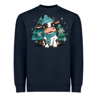 Navy winter i'm udderly freezing baby cow Heavyweight Sweatshirt - MaliasSmallBusiness