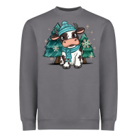 Winter I'm Udderly Freezing Baby Cow Heavyweight Sweatshirt | Teevron
