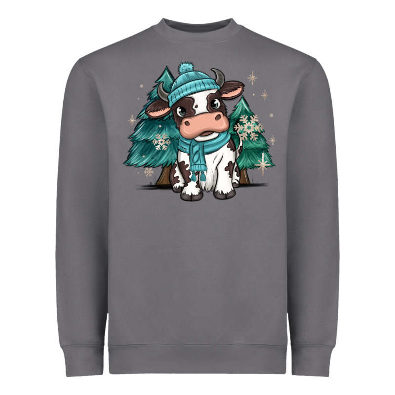 Winter I'm Udderly Freezing Baby Cow Heavyweight Sweatshirt by MaliasSmallBusiness | Teevron