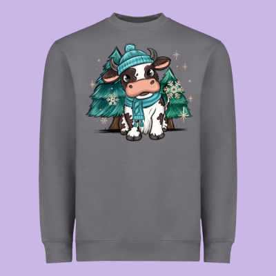 Heavyweight Sweatshirt winter i'm udderly freezing baby cow