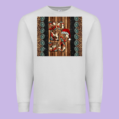 Ho Ho Ho Western Christmas Premium Sweatshirt Designed By Jasminsmagicworld