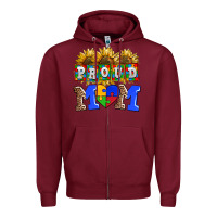Burgundy proud mom Zipper Hoodie - AdoDesignShop