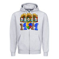 Heather Grey proud mom Zipper Hoodie - AdoDesignShop