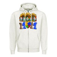Oatmeal Heather proud mom Zipper Hoodie - AdoDesignShop