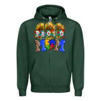 Sports Green proud mom Zipper Hoodie - AdoDesignShop