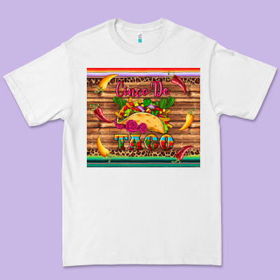 Cinco De Taco Paper Serape Leopard Wooden Premium Tee Designed By Artiststas