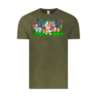 Vintage Olive Spring Easter Bunny Vintage Tee - RanaPortraitStore