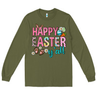 Army Green Happy Easter y'all Long Sleeve Tee - Neo Western