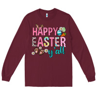 Burgundy Happy Easter y'all Long Sleeve Tee - Neo Western