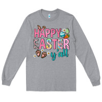 Heather Grey Happy Easter y'all Long Sleeve Tee - Neo Western