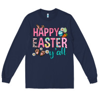 Navy Happy Easter y'all Long Sleeve Tee - Neo Western