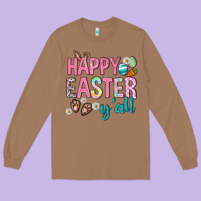 Happy Easter Y'all Long Sleeve Tee Designed By Neo Western