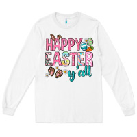White Happy Easter y'all Long Sleeve Tee - Neo Western