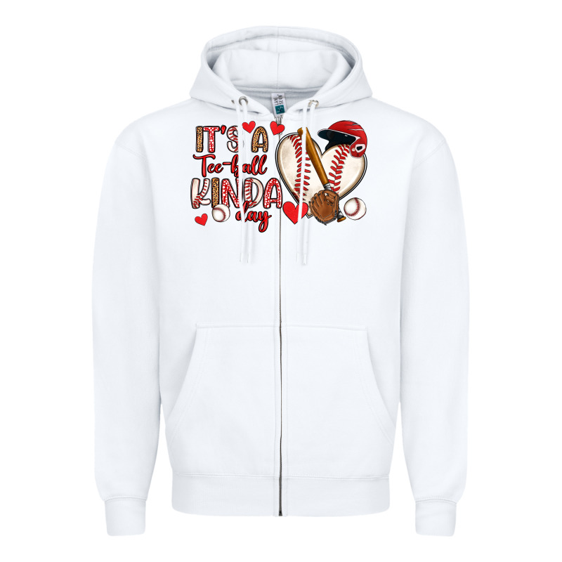 It S A Tee Ball Kinda Day Baseball Zipper Hoodie by Artiststas | Teevron