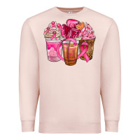 Pale Pink breast cancer coffee cups Premium Sweatshirt - NancyCooperArtShop