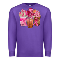 Purple breast cancer coffee cups Premium Sweatshirt - NancyCooperArtShop