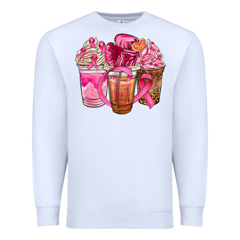 Breast Cancer Coffee Cups Premium Sweatshirt by NancyCooperArtShop | Teevron