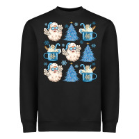 Black santa claus doodles christmas Heavyweight Sweatshirt - MaliasSmallBusiness